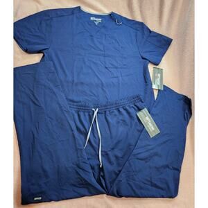 Grey's Anatomy by Barco Men's Scrub Set Indigo Size XL New With Tags
